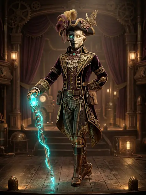 Tick-Tock Harlequin Mascot